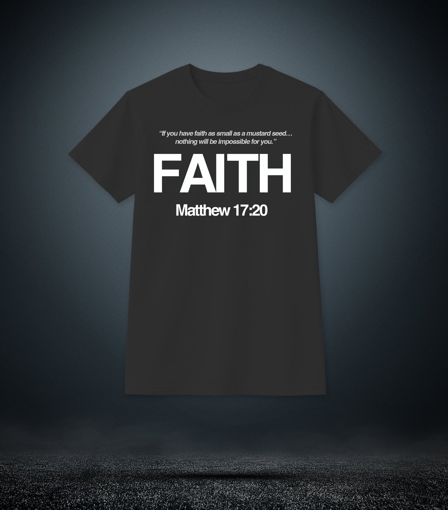 Matthew 17:20 - Faith Christian T - Shirt (Mens Black)