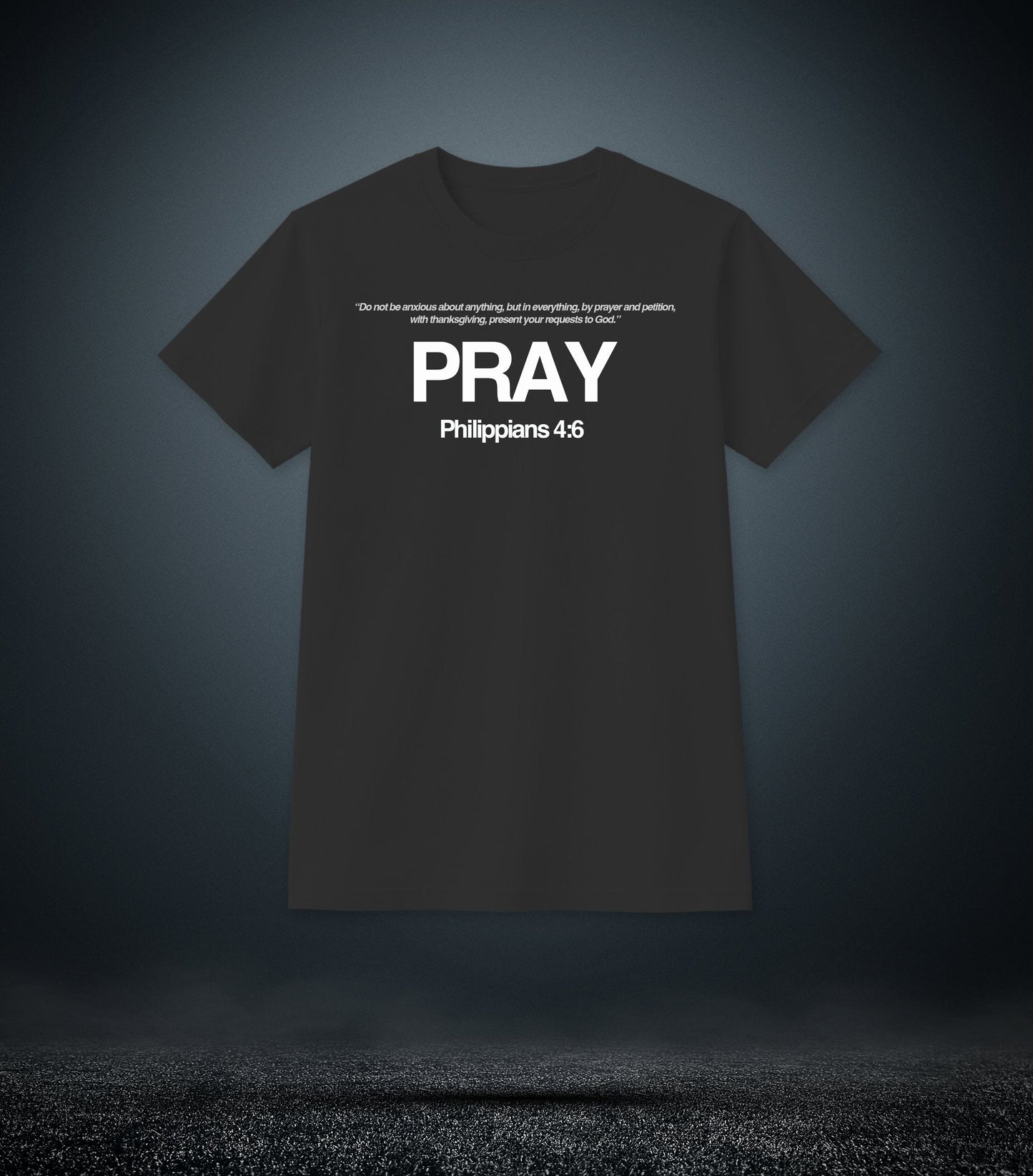 Philippians 4:6 - Pray Christian T - Shirt (Mens Black)