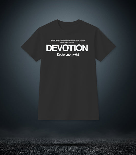 Deuteronomy 6:5 - Devotion Christian T - Shirt (Mens Black)
