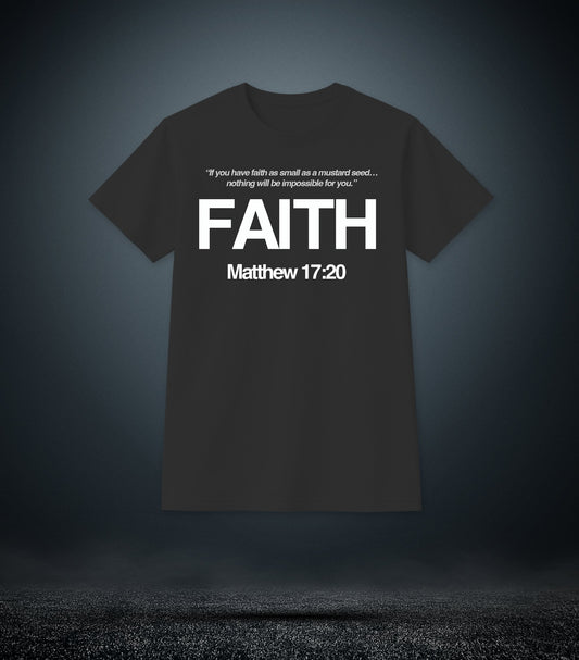 Matthew 17:20 - Faith Christian T - Shirt (Mens Black)