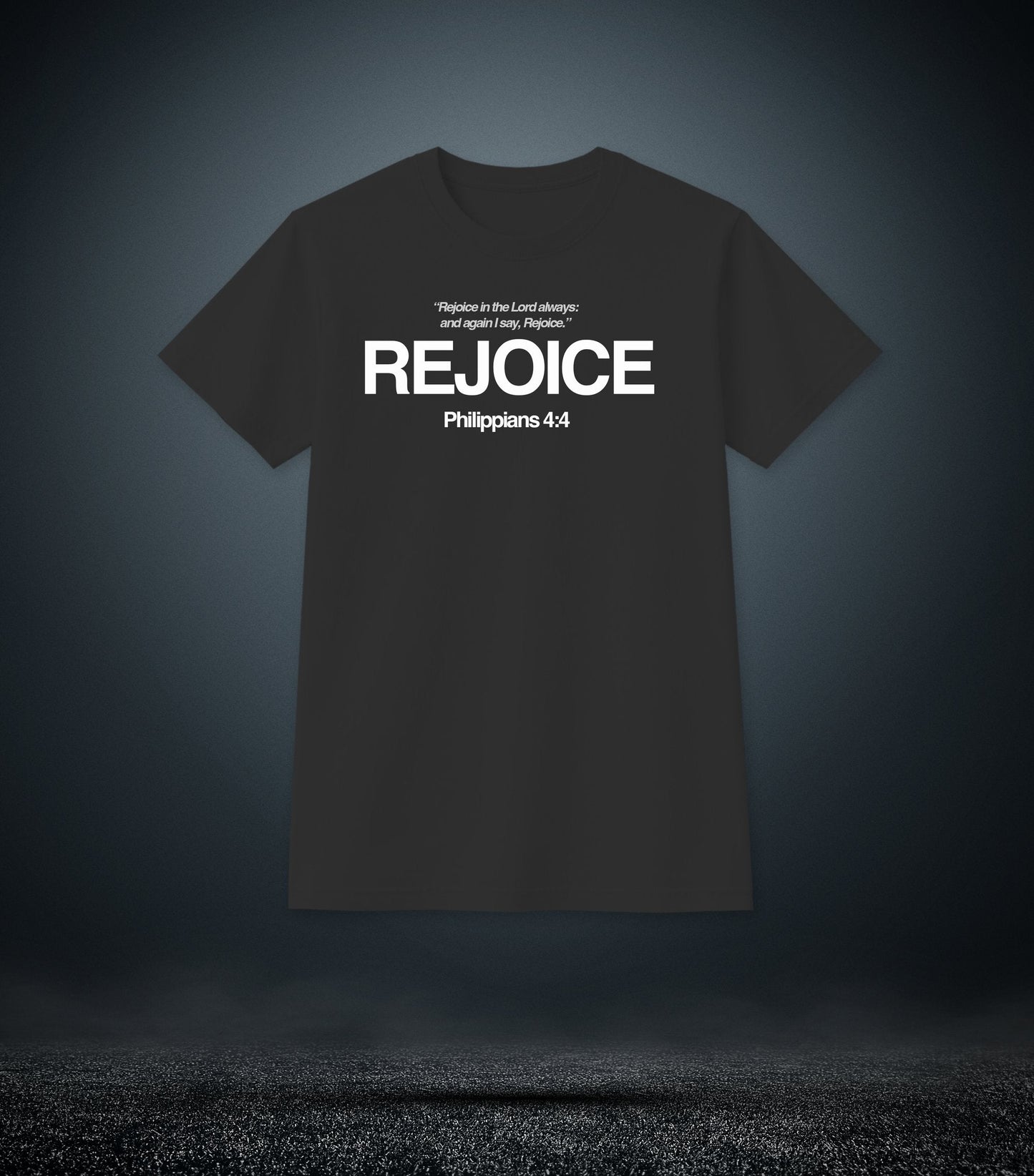 Philippians 4:4 - Rejoice Christian T - Shirt (Mens Black)