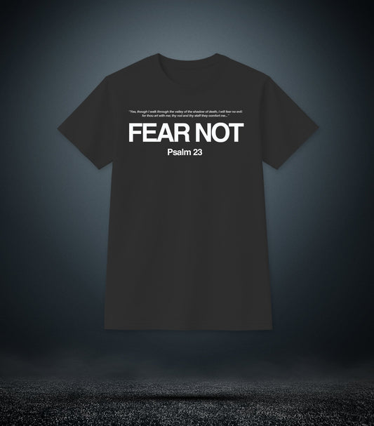 Psalm 23 - Fear Not Christian T - Shirt (Mens Black)